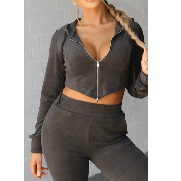 NWT Terry Jogger Set With Corset Style - Picture 2 of 4